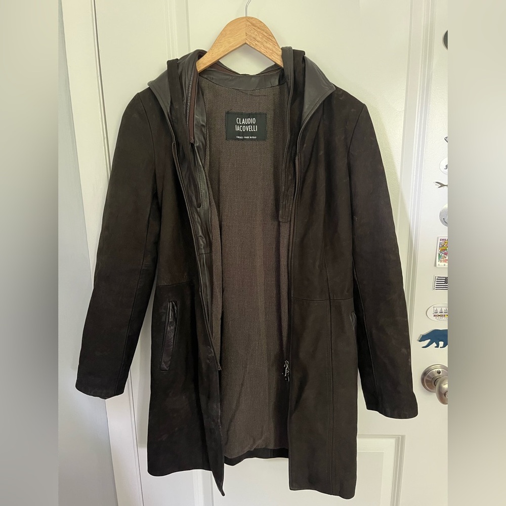 Women's Claudio Iacovelli Dark Brown Leather Jacket